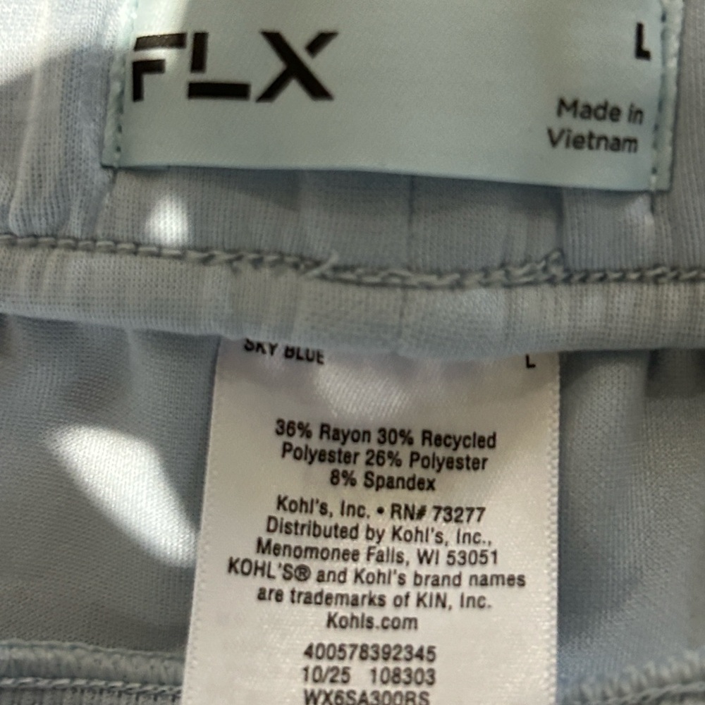 FLX  Light Blue Lounge Short Set - Soft V-Neck Top & Drawstring Shorts - Picture 3 of 7